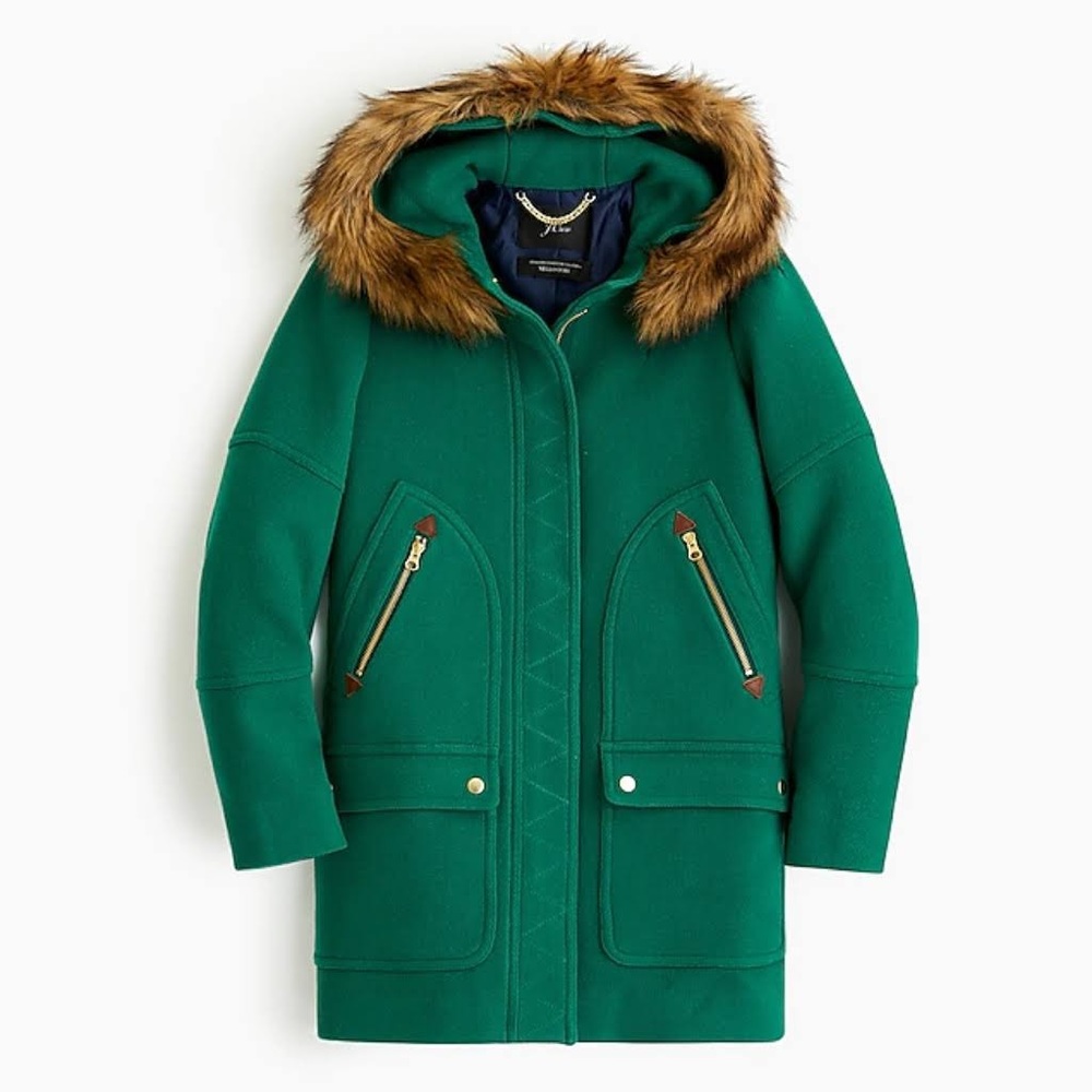 J Crew Chateau Parka with Fur Hood - Size 2 (fits like 4 or 6)